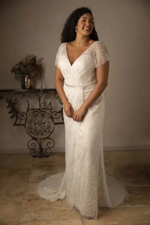 Noelle TC W430 Glamorous Plus Size Beaded Bridal Gown True Curves
